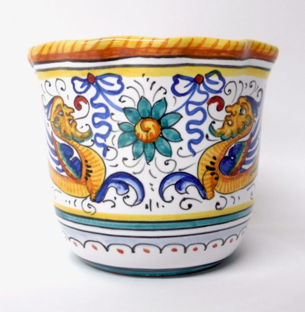 Deruta Raffaellesco 4" Small Scalloped Cachepot Planter
