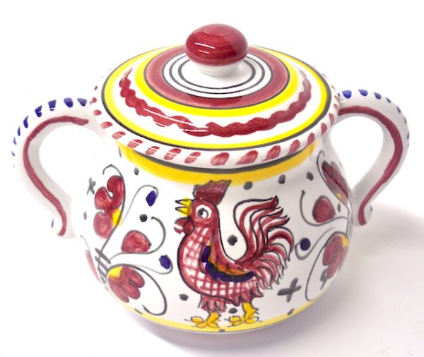 Deruta Galletto Red Sugar Bowl