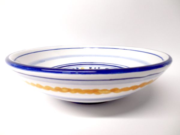 Deruta Arabesco Blue and Ochre 8" Bowl - Image 2