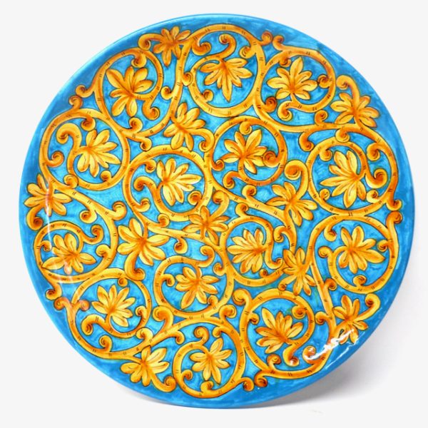 Deruta Royal Ambra Celeste 16" Round Serving/Wall Platter