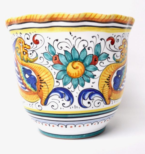 Deruta Raffaellesco 5" Medium Scalloped Cachepot Planter