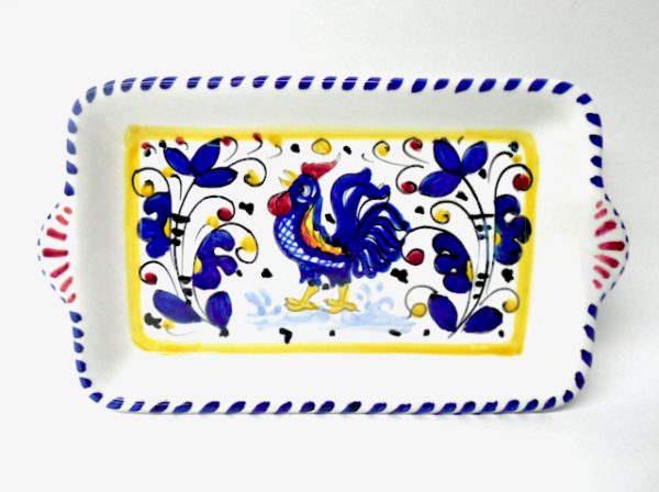 Deruta Galletto Blue 7X4" Serving Tray