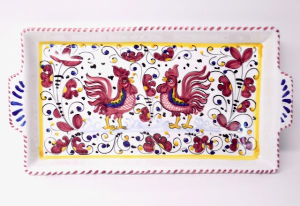 Deruta Galletto Red 12X6" Serving Tray