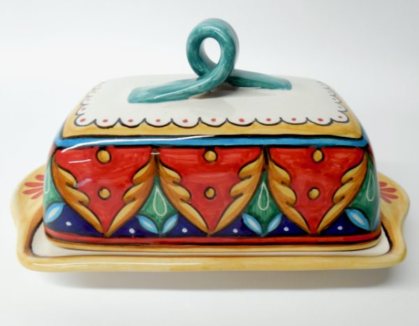Deruta Antico Geometrico Butter Dish