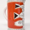 Ceramiche di Sicilia Cylindrical Pitcher with Fish