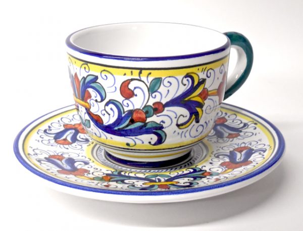 Deruta Ricco Blue Cappuccino Cup and Saucer