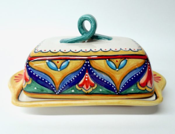 Deruta Antico Geometrico Butter Dish