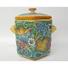 Tuscan Grapes 9" Hexagonal Light Green Canister with Cherub Angel - Image 3