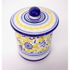 Deruta Arabesco Blue and Yellow 5" Canister with Striped Top - Image 2