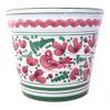 Deruta Arabesco Green and Red 4" Small Flower Pot