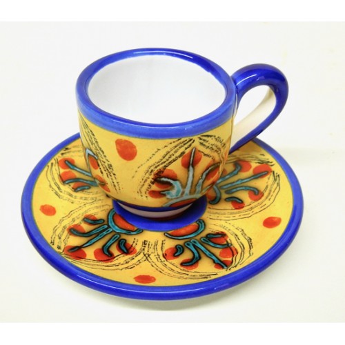 Sicilian Enna Demitasse Espresso Cup and Saucer