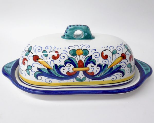 Deruta Ricco Blue Butter Dish