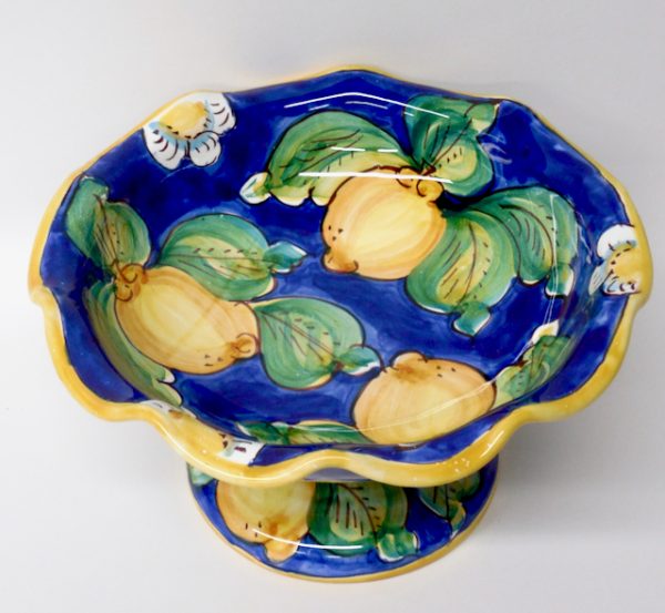 Limoni di Sicilia Blue 10" Scalloped Footed Dish - Image 2