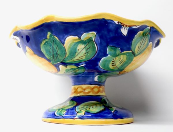 Limoni di Sicilia Blue 10" Scalloped Footed Dish - Image 3